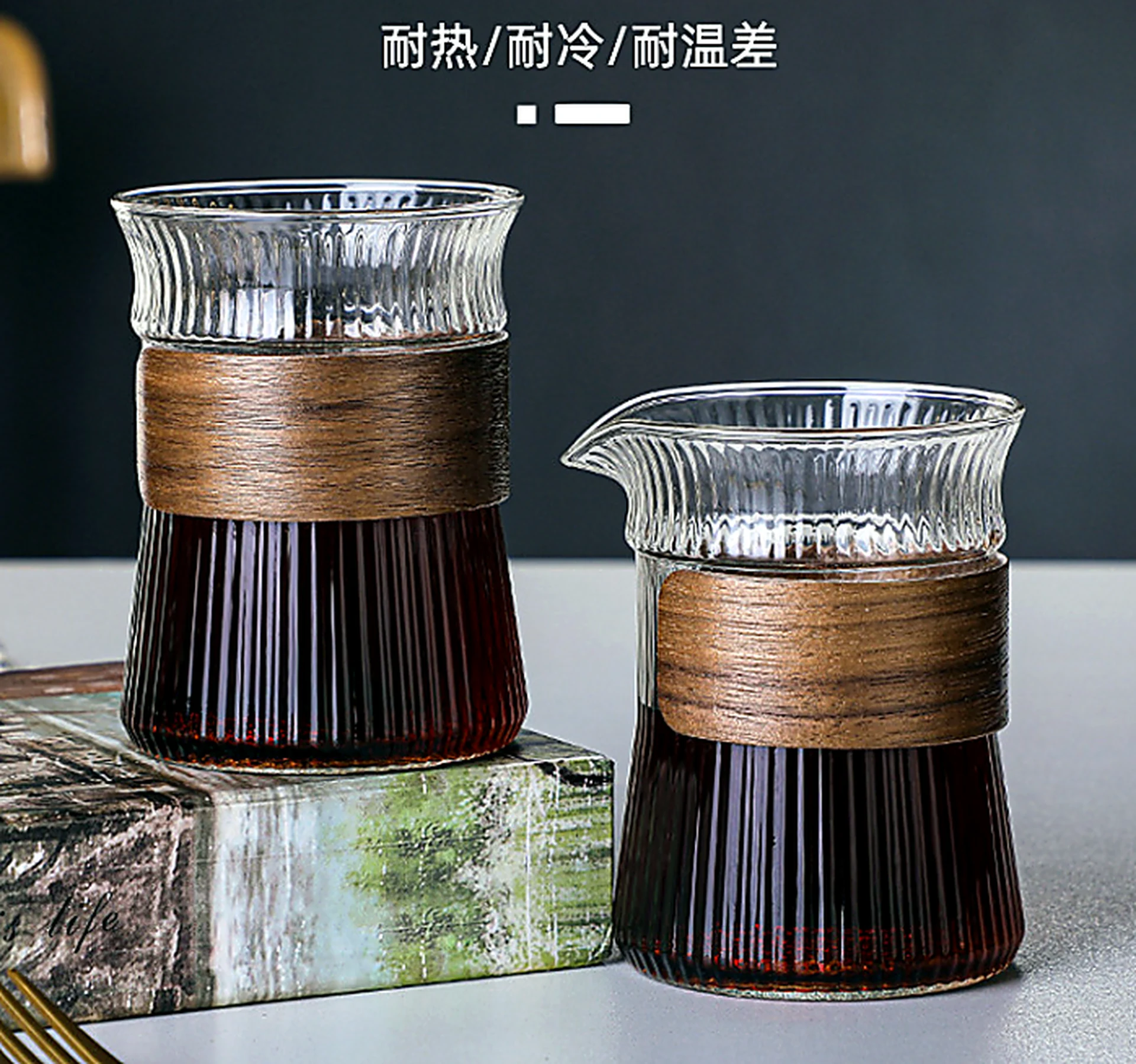 Wood Lid Glass Cup 300ml for OEM wholesale glassware projects