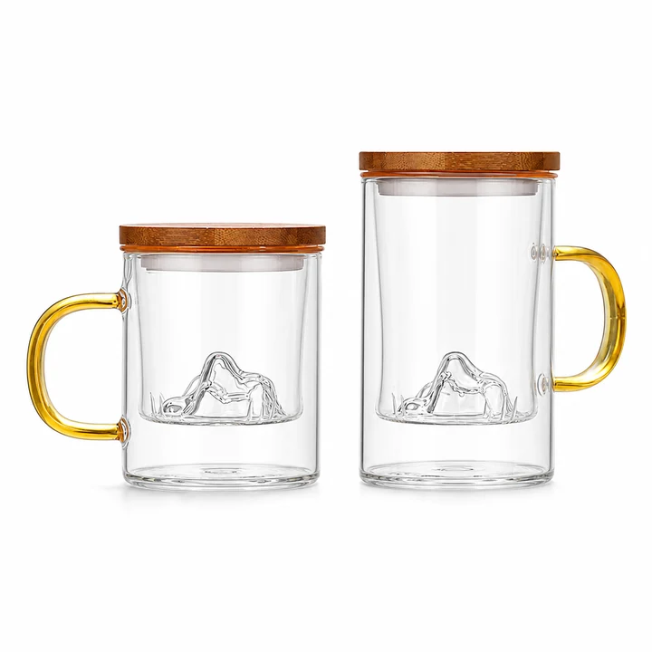 Glass Cup with Lid 350-500ml for an OEM glassware order