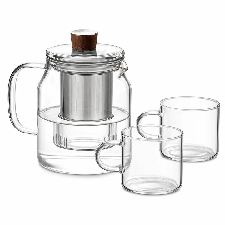 Glass Tea Set 560-960ml for an OEM glassware order