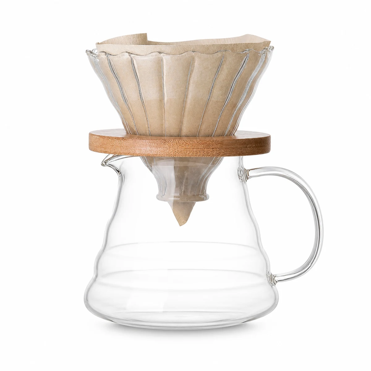 Glass Pour-Over Coffee Maker with Reusable Filter with a related real Guangyi supply catalog reference