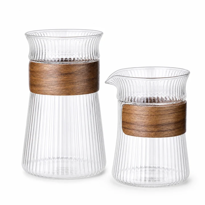Wood Lid Glass Cup 300ml for an OEM glassware order